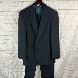 Brooks Brothers dark Charcoal Pinstripe Men's Suit 44L office preppy classic